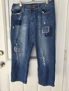 Cato Blue Distressed Patchwork Women’s Jeans